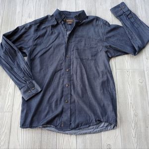 Ariat Long Sleeve Button Down Shirt Men's Size Small Blue Diamond Print Fitted